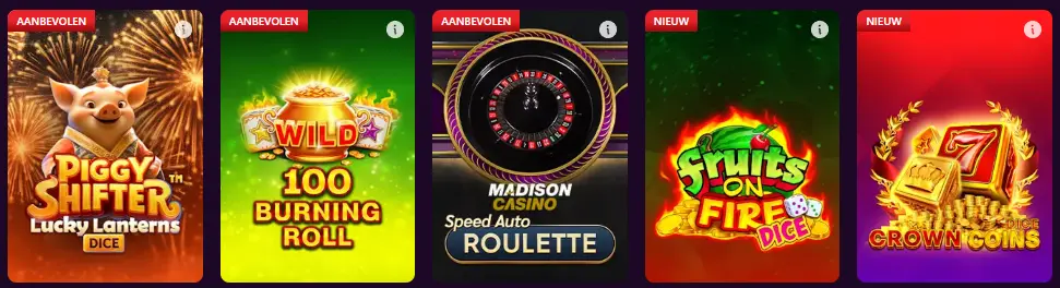 Spelaanbod bij KING CASINO